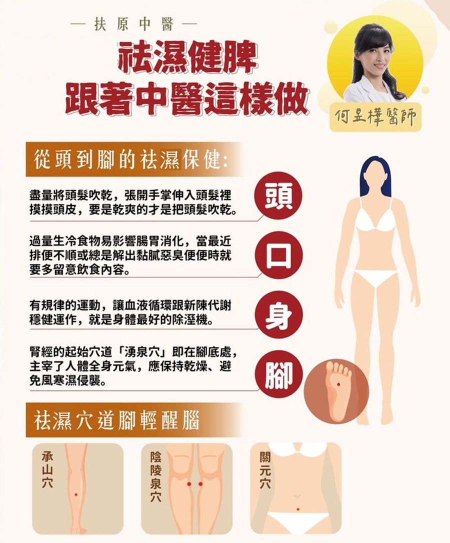 中醫分享祛濕健脾小撇步。(圖/翻攝自扶原中醫診所)