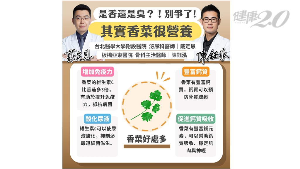 香菜其實很有營養。(圖/翻攝自鋼鐵爸爸 骨科脊椎專業 陳鈺泓醫師臉書)