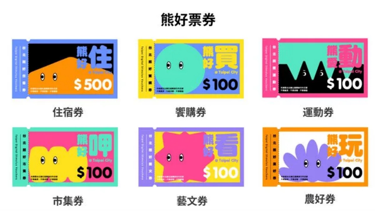 本次「熊好券2.0」含６種票券，其中饗購券宣布再加碼。（圖／台北市政府提供）