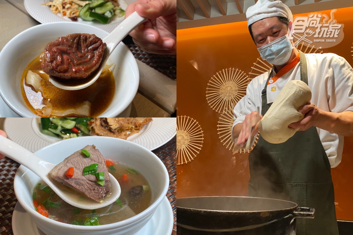 西安麵點師馮永田現場示範刀削麵手藝。(圖/許世哲 攝)