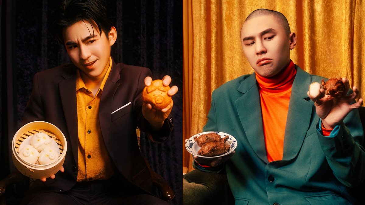 「愚人限定套餐」一口氣吃得到膨風呱呱包(圖右)、消風豬仔包(圖左),每套售價119元。(圖/頂呱呱提供)