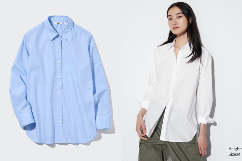 UNIQLO「超柔棉襯衫」遮陽、穿搭都超好用。(圖/翻攝自UNIQLO官網)