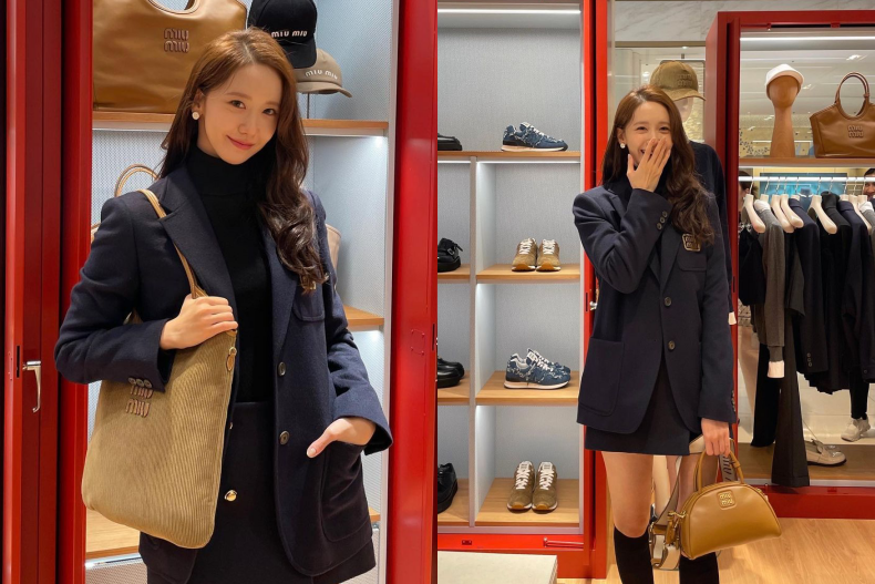 能夠擁有MIUMIU單品的女生,通常也被認為是經濟實力不錯的人。(圖/翻攝自@yoona__limIG)