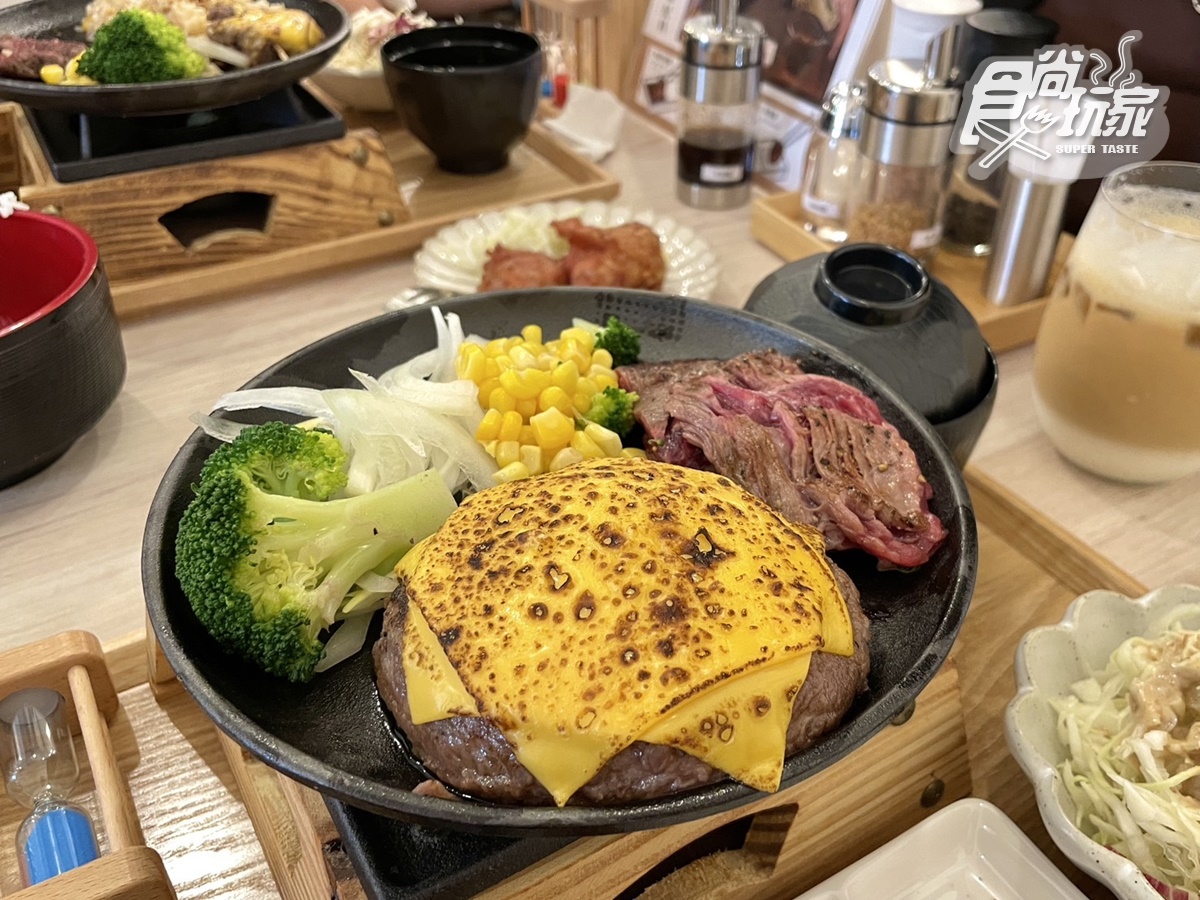 小編推薦「入口即化福吉招牌漢堡排&熟成橫膈膜牛排雙拼」。(圖/張庭瑄 攝)