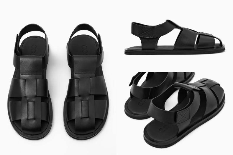 LEATHER FISHERMAN SANDALS。（圖／翻攝自COS官網）