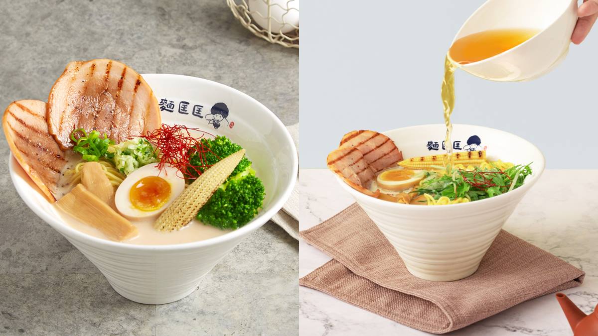 「招牌豚骨拉麵」(175元)選用精選老母雞熬製的鮮甜湯底,呈現淡淡的牡蠣白色,味道濃郁卻不油膩。(圖/麵匡匡提供)