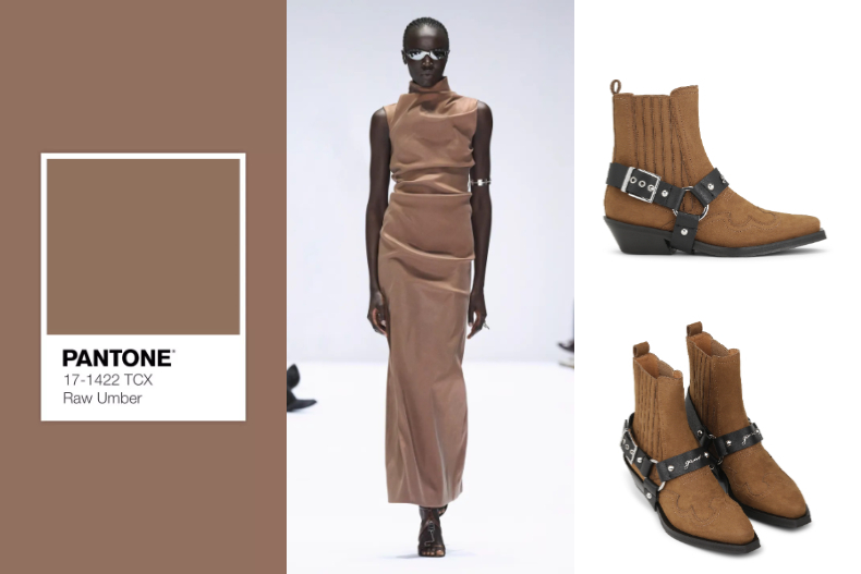 Raw Umber 生棕土色。(圖/Pantone、Acne Studios、self-portrait提供)