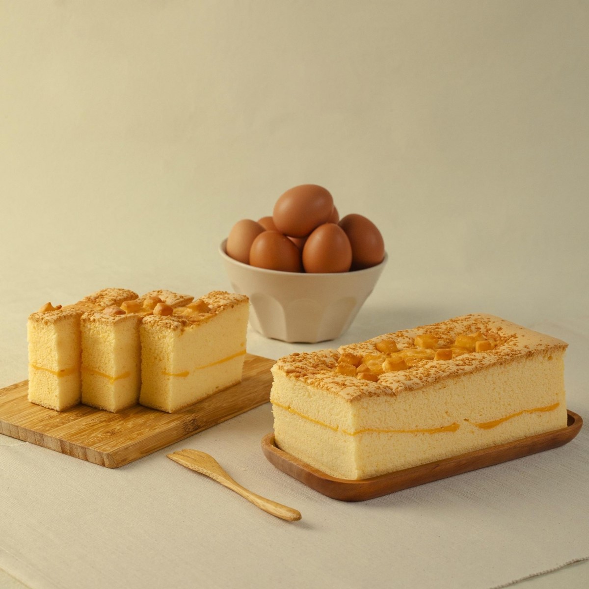 「起司們」共吃得到5種風味的起司。（圖／大吉先生BAKEsmith 豆漿蛋糕提供）