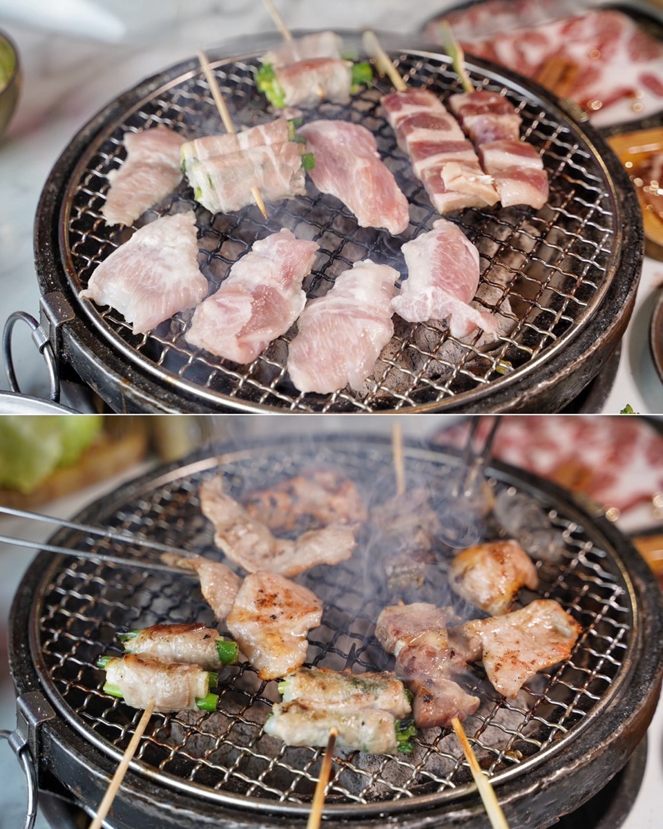 「三星蔥肉串」味道完全不輸外面居酒屋,而且還能讓你吃到飽太讚啦!(圖/阿華田的美食日記提供)