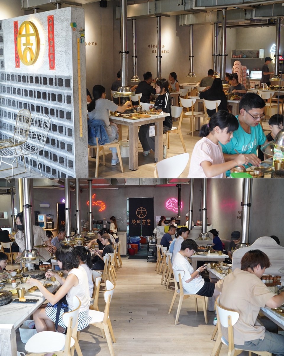 店內是清水模風格的裝潢,每桌都設有韓式排油煙管。(圖/阿華田的美食日記提供)