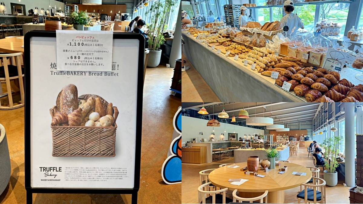 園區內有知名麵包店「Truffle BAKERY」,北海道這家「Truffle BAKERY」可是日本唯一可以內用麵包吃到飽的分店。(圖/壞波妞の旅行食踨提供)