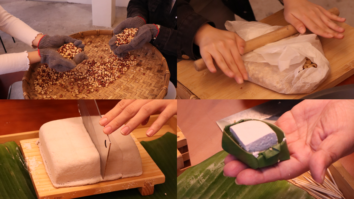 「綠島厝」體驗製作花生糖及花生豆腐，讓旅客可以品嘗到花生的多元型態。（圖／島嶼見學提供）