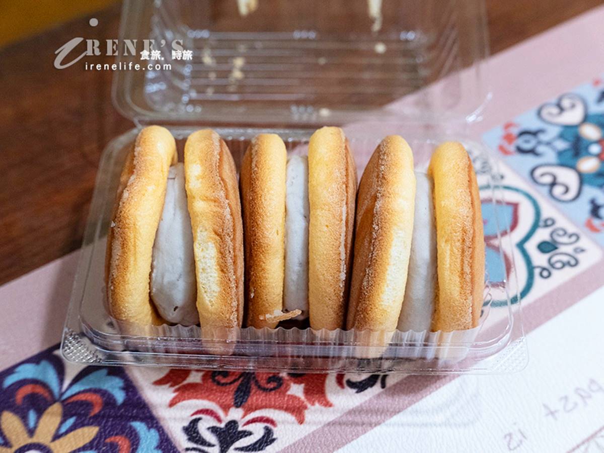 質地柔軟的「芋泥銅鑼燒」（50元，３入），小朋友也會喜歡。（圖／Irene's 食旅．時旅提供）