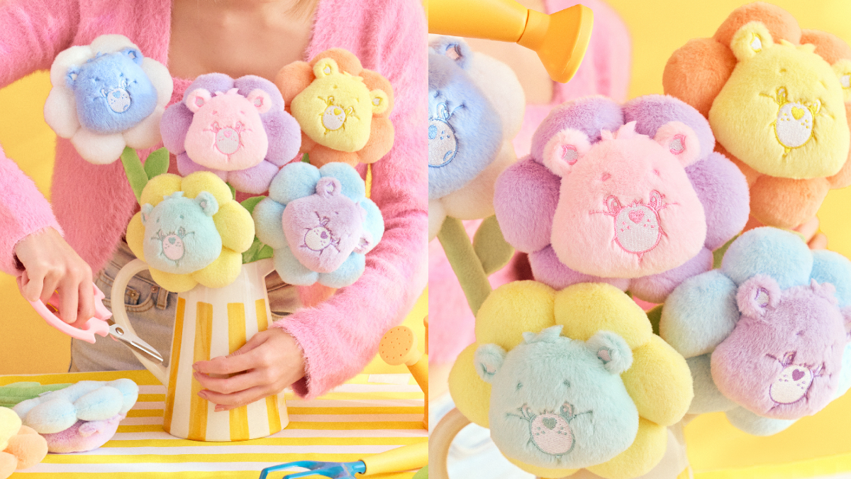 威秀影城自2/7起推出全新「Care Bears彩虹熊玩偶花束」,以包含中份爆米花、2杯飲料的套餐形式販售。(圖/威秀影城提供)