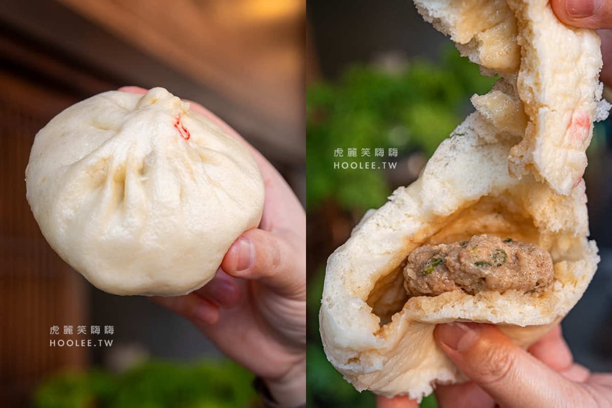 「肉包」（25元）麵皮柔軟，內裡包入清香蔥肉餡。（圖／虎麗笑嗨嗨提供）