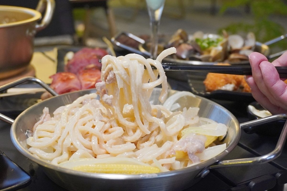 明太子烏龍麵。（圖／林甜蜜tanmilin提供）