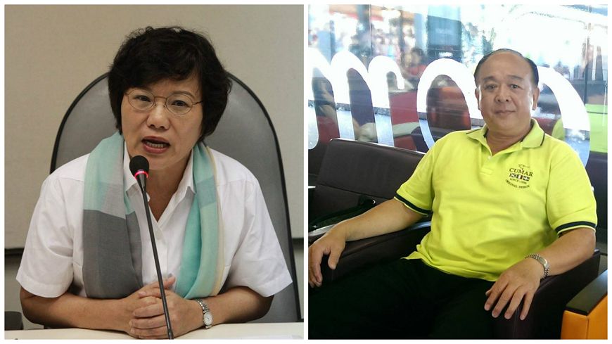 綠委劉世芳(左)要求更陸官改校歌歌詞，引起退將吳斯懷(右)不滿開嗆。