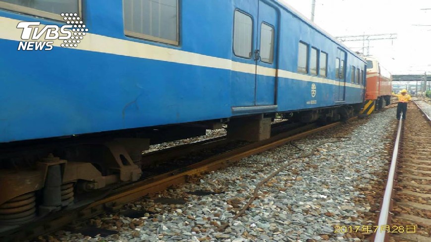 快訊/台鐵莒光號北上列車 善化站出軌
