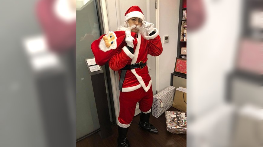 林志穎為兒扮耶誕老人 Kimi:長髮的耶誕老公公