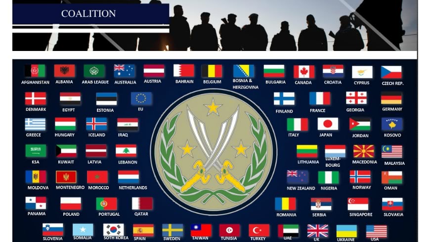 我國國旗2016年時仍在官網主要畫面上。圖／Inherent Resolve官網