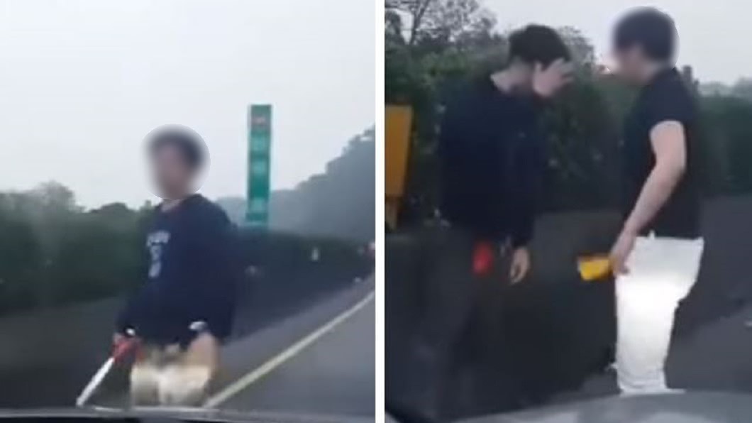 攔車變俗辣!國道「丟棒哥」爆紅 女友開嗆:想看人死?