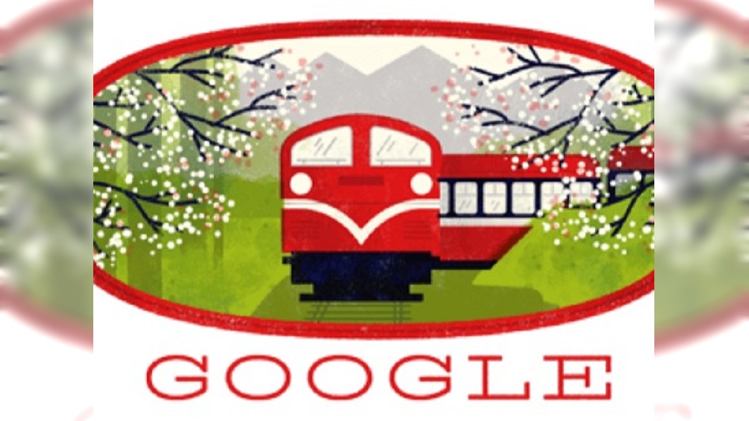 美!阿里山火車登Google首頁 櫻花遍布充滿台灣味
