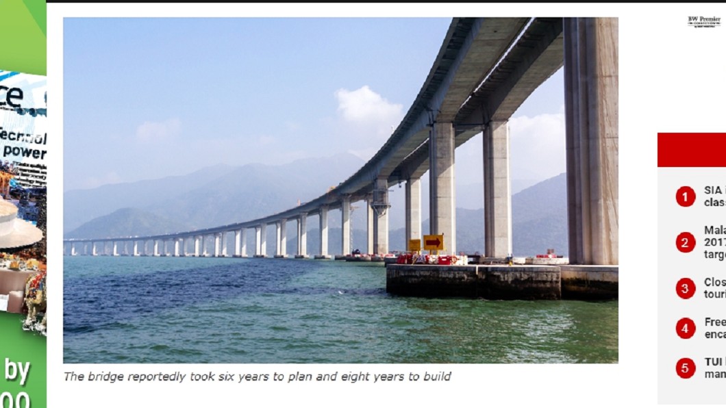 中國港珠澳大橋　鋼材可建60座艾菲爾鐵塔