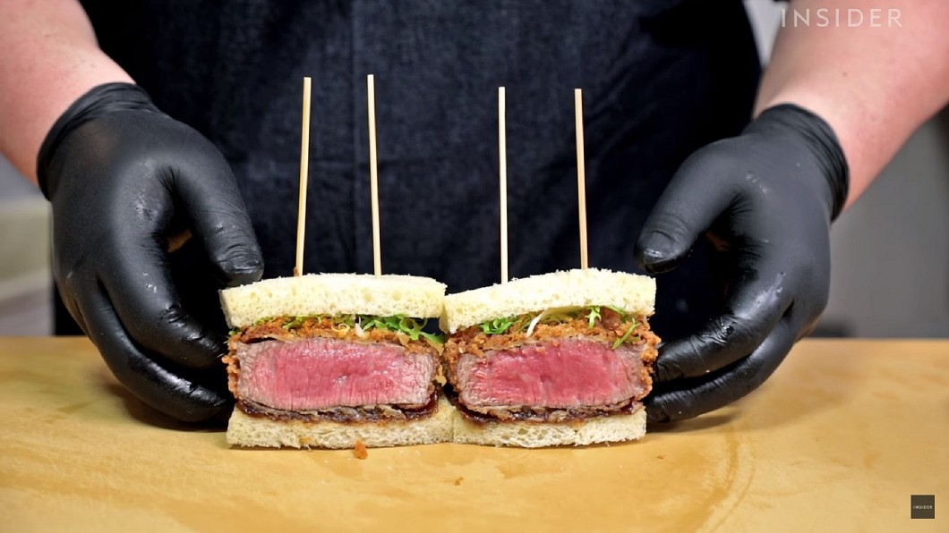 美瘋A5等級和牛 做成炸肉排三明治