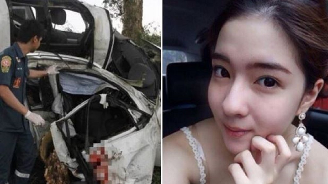 血染白車門!20歲女星開車撞樹 卡「扭曲BMW」慘死