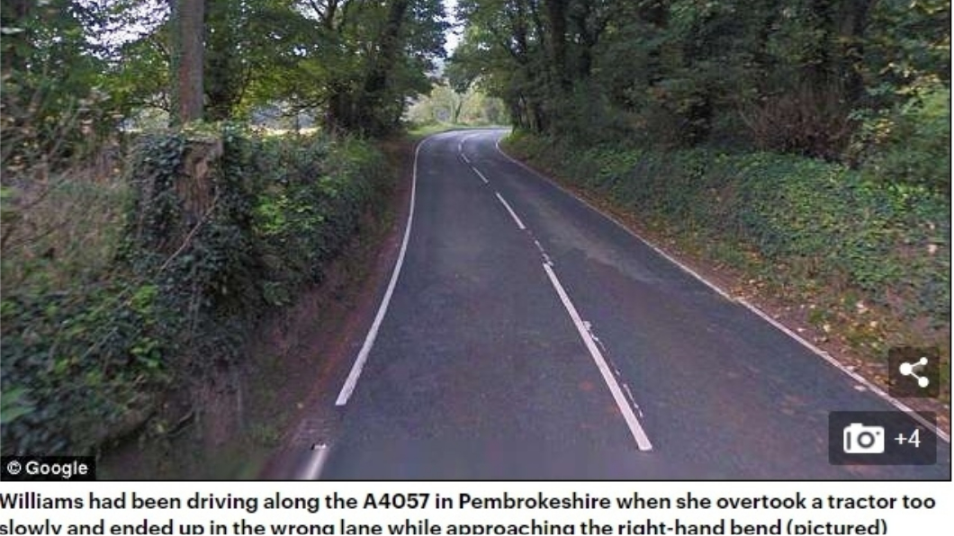 發生車禍地點。圖/翻攝自英國每日郵報