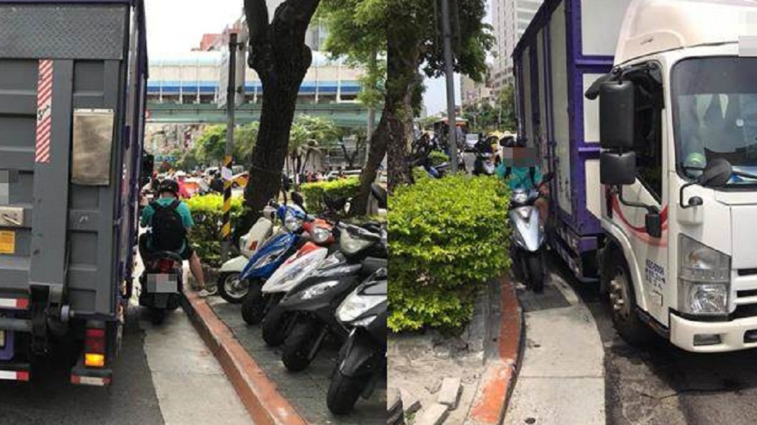 靠緊緊!大貨車「內輪差」多恐怖 2張照片告訴你