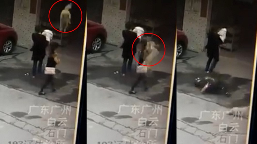 「天外飛犬」成暗器?女路人一秒倒地