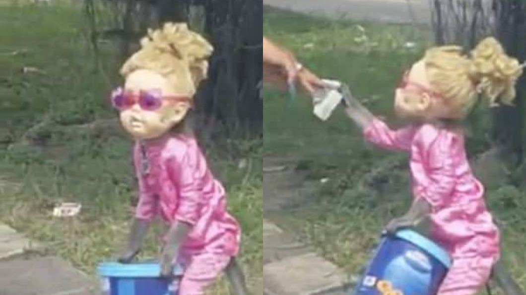 脖子被鐵鍊拴住!印尼小女孩路邊乞討 真相讓人心碎