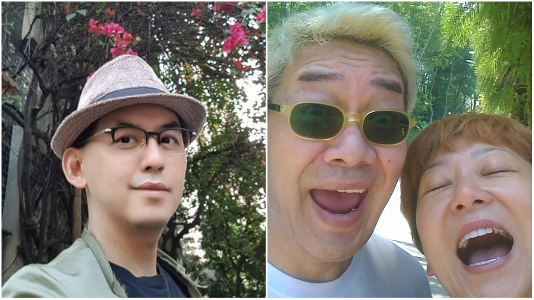 黃子佼過去曾與曹蘭的妹妹有過一段情史。(右)曹蘭與交往20年的日籍男友片岡。圖/翻攝自黃子佼、曹蘭臉書