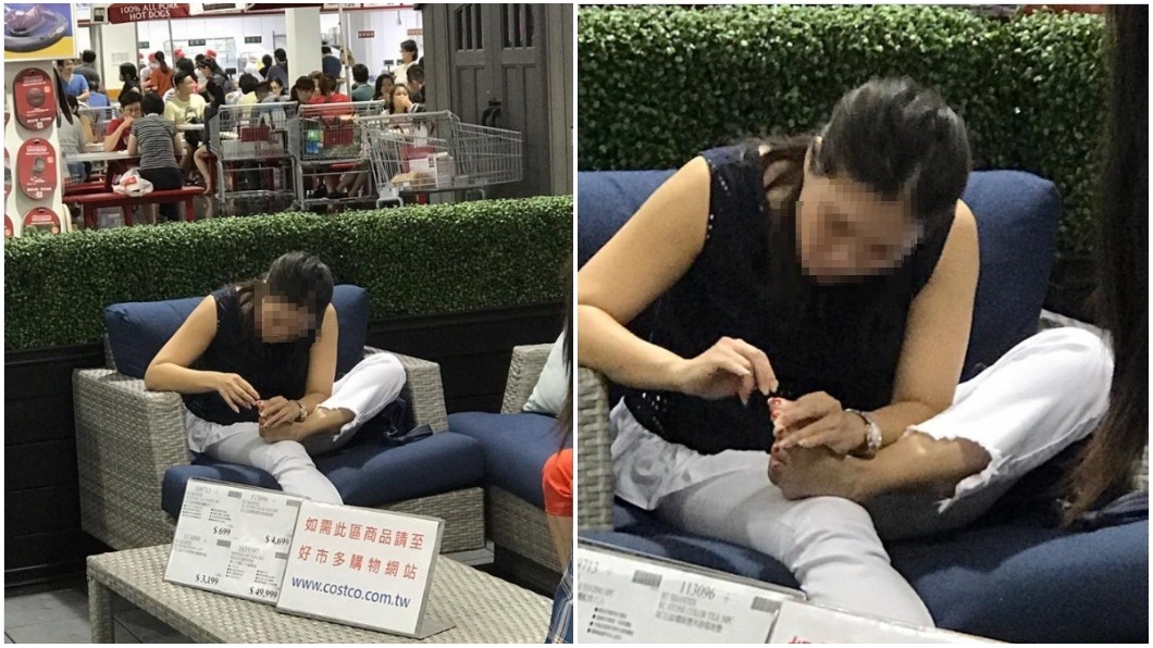 女客在好市多忘情摳腳 網友:當自己家?