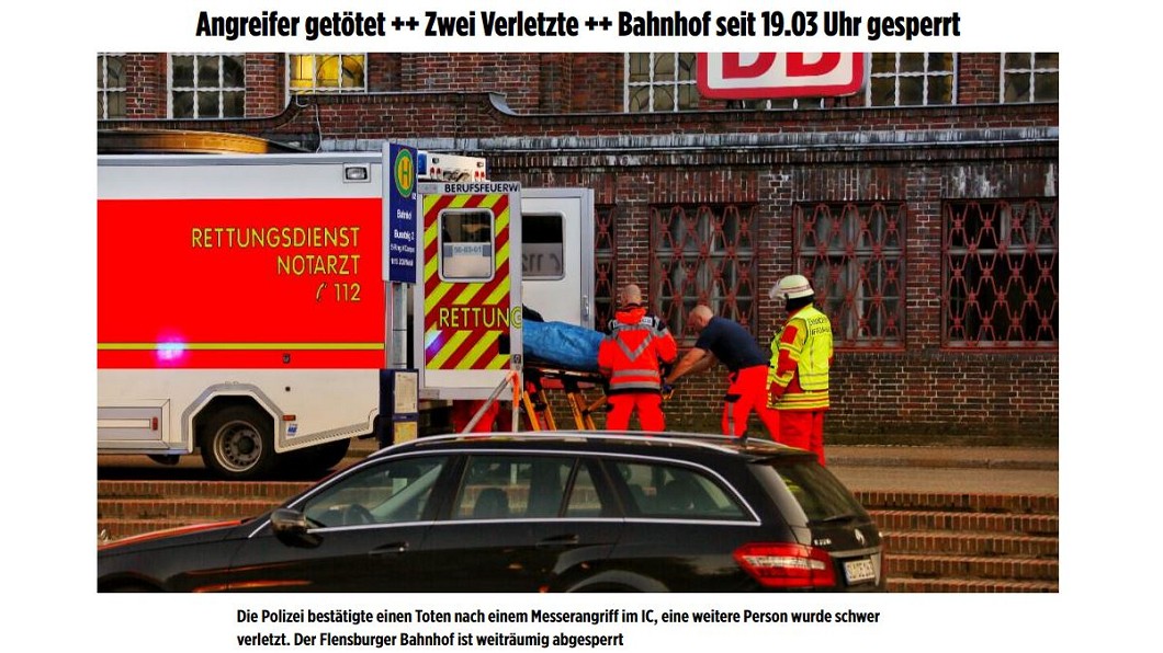 德火車傳砍人事件　2人受傷嫌犯遭擊斃