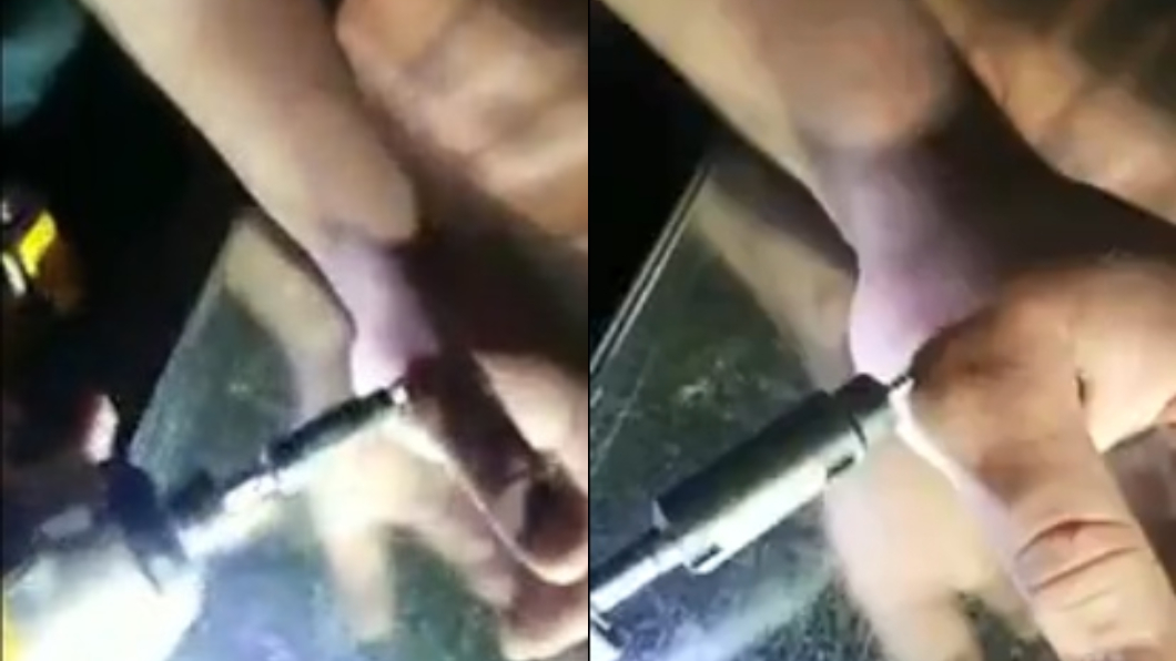 螺絲整根插進肉裡! 男用電動起子6秒自拔