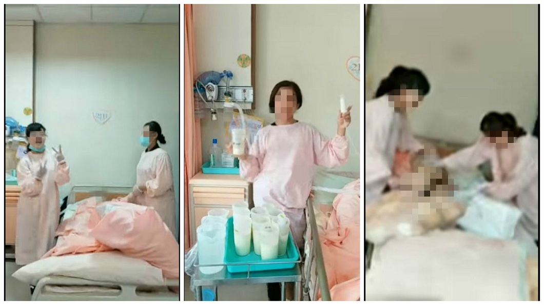 外籍看護不注重病人隱私,過程還嬉笑讓病患臀部露出。(圖/翻攝自爆料公社)