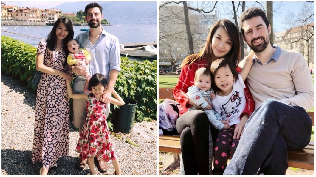 艾莉絲去年12月認愛外交官馬培迪,今年2月登記結婚、3月生下威廉弟,一家四口幸福快樂。 圖/翻攝自艾莉絲臉書