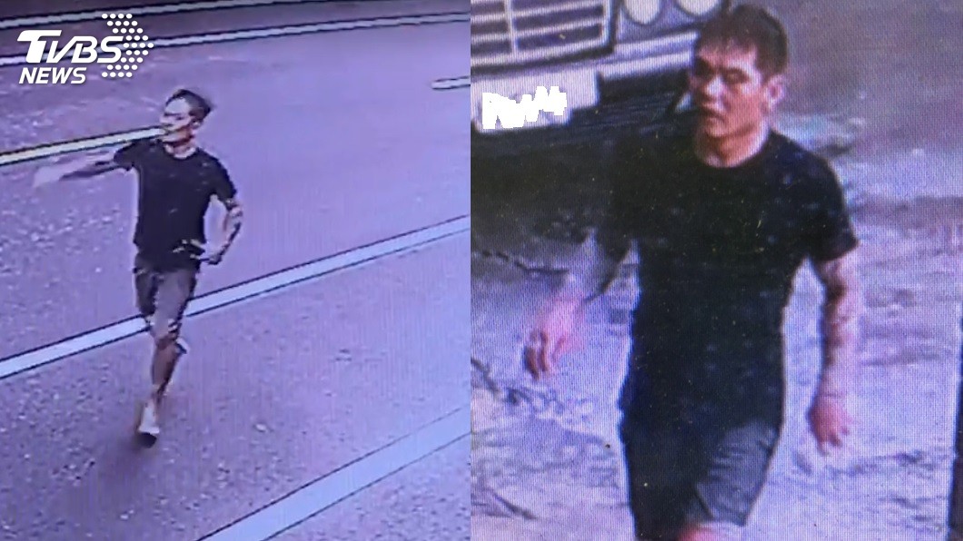 警方提供監視器畫面,楊嫌於大街上逃竄!圖/翻攝畫面