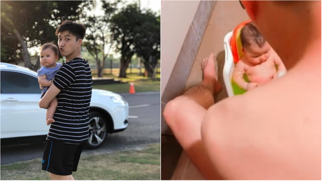 福原愛日前PO出江宏傑替愛女洗澡的影片,不過網友們卻將焦點擺在「江宏傑到底有沒有穿衣服」上。圖/翻攝自福原愛微博