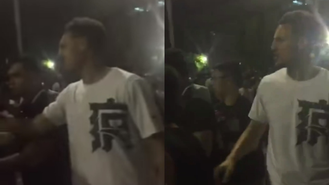 湯普森下場罵人。圖/翻攝自影片