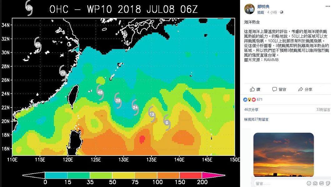 瑪莉亞登陸已非強颱?鄭明典「海洋熱含量」告訴你