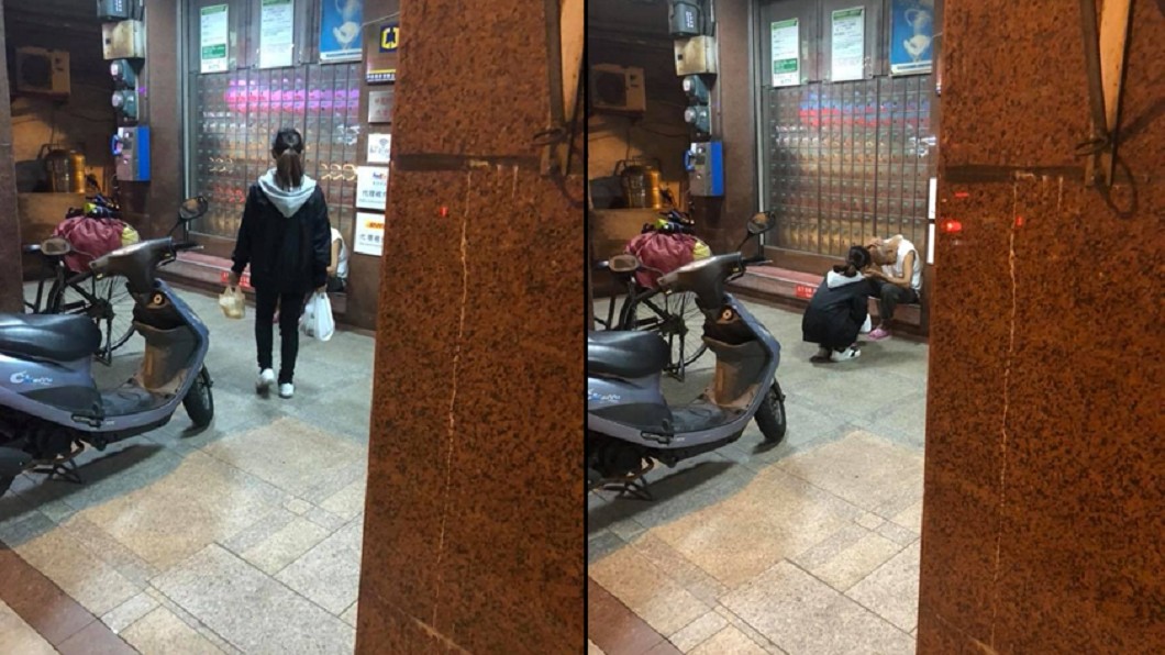 「見阿伯深夜睡街頭」打工小妹暖送餐 老闆全程目睹