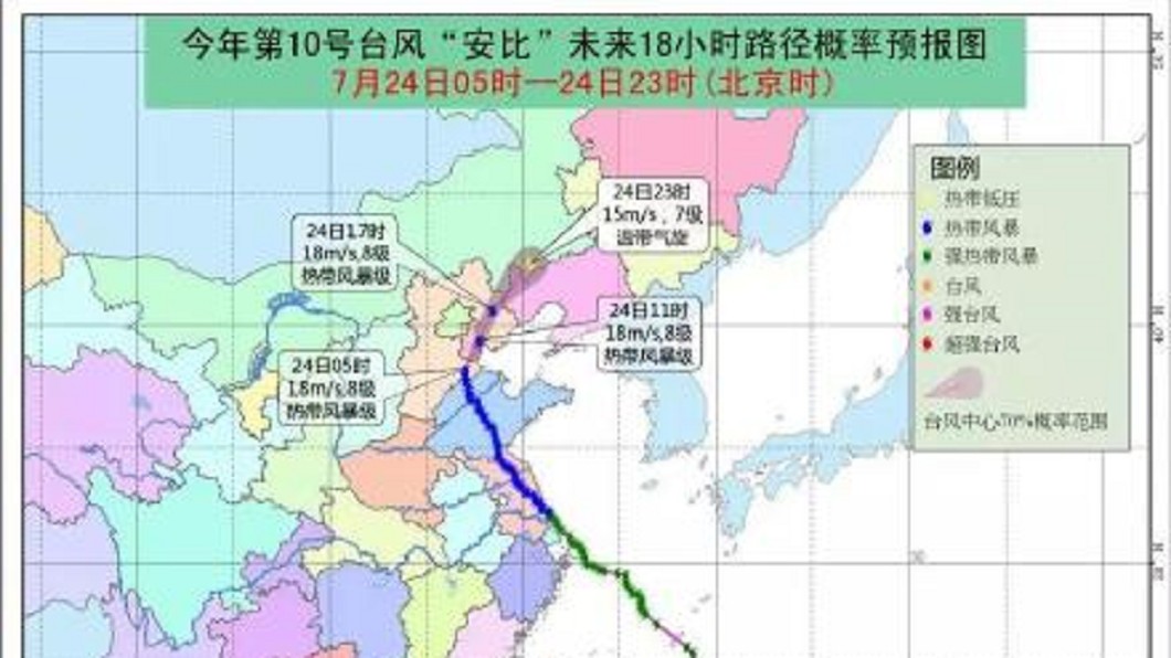 安比「一路向北」襲京! 津冀首發颱風警報
