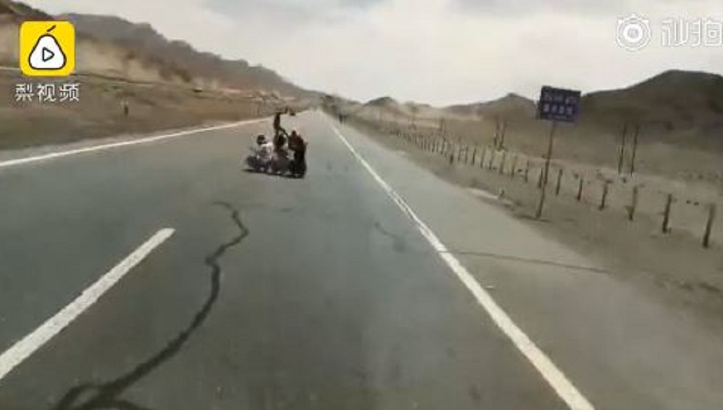 遊客蹲馬路拍照 駕駛怒斥:最後一張照片
