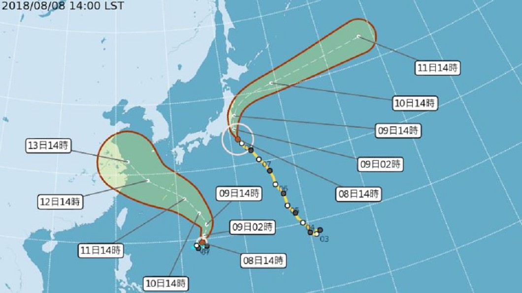 雙颱先後襲日本 「珊珊」剛到後有「摩羯」