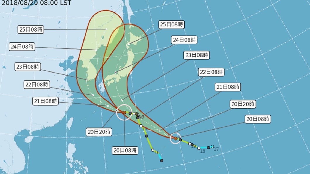 雙颱接力　日本局部地區防大雨