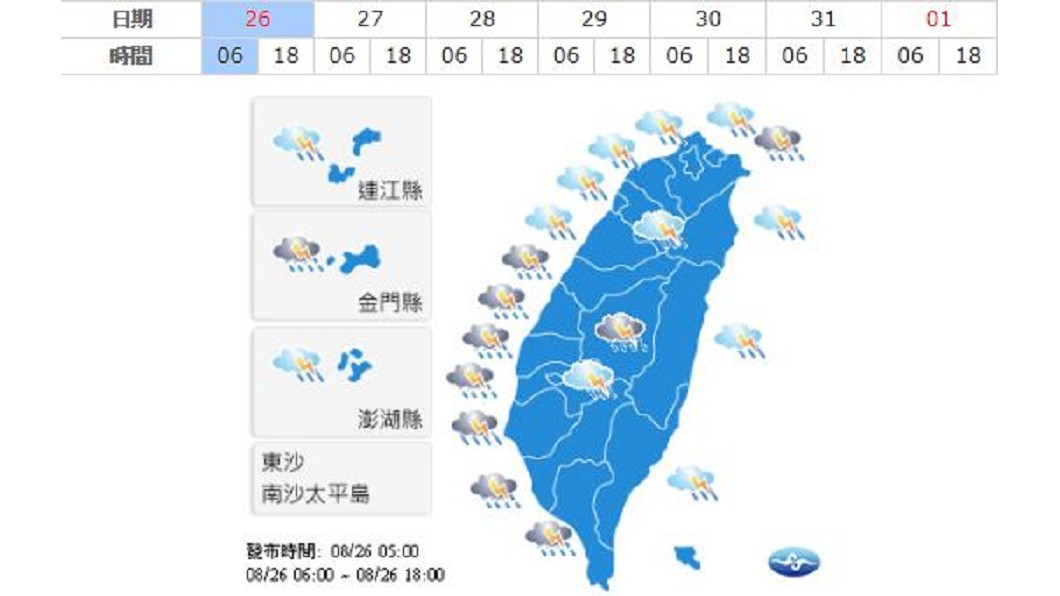 西南氣流影響 屏東豪雨特報 南高東防大雨