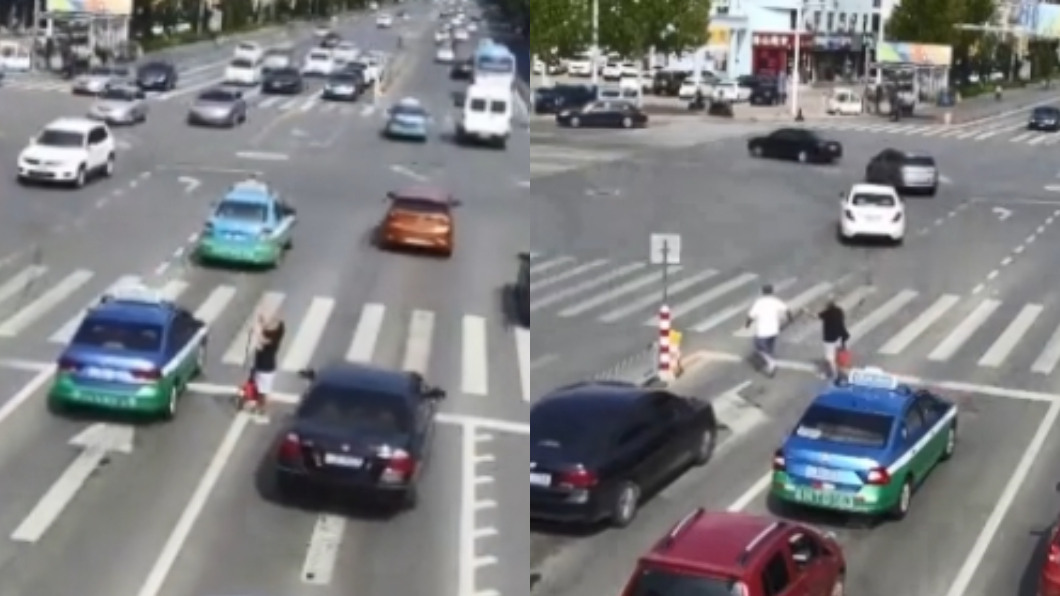 視障男受困馬路21車擦身過　暖心運將停車助他解危